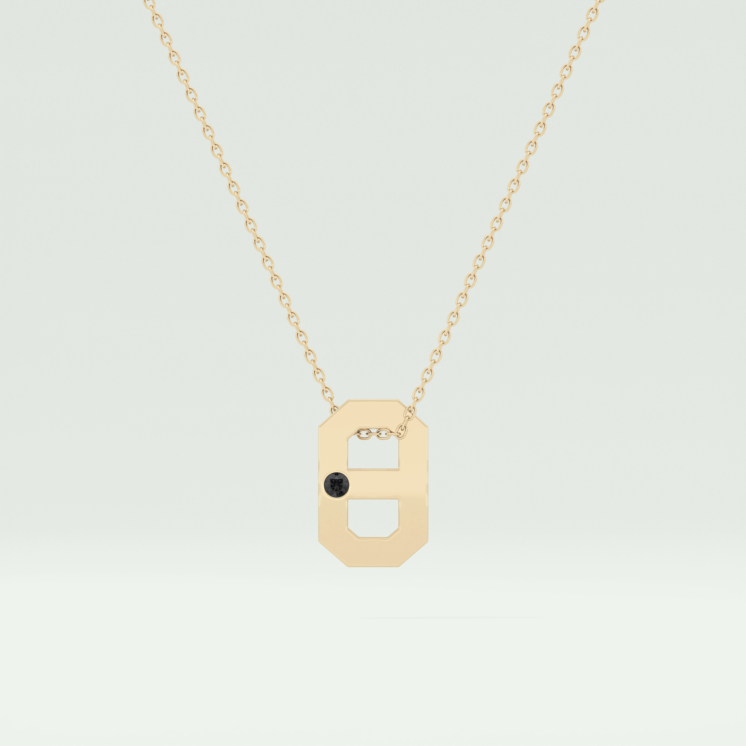 0.02 CT Black Solitaire Moissanite Diamond Necklace For Him 1